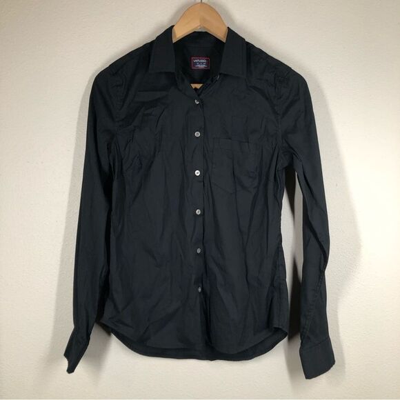 UNTUCKit Women’s Black Long Sleeve Button Up Dress Shirt Size 0 - Picture 1 of 5